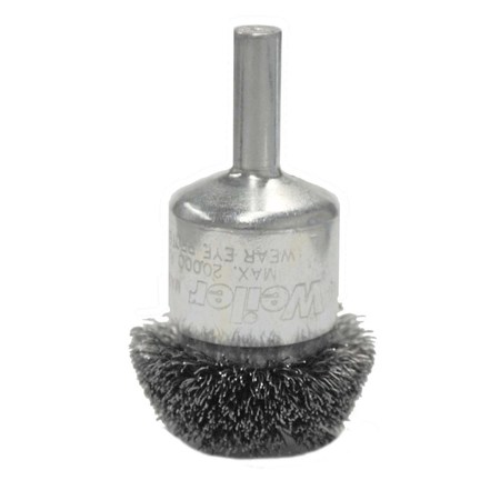 WEILER 1-1/4" Circular Flared Crimped Wire End Brush .008" Steel Fill 10035
